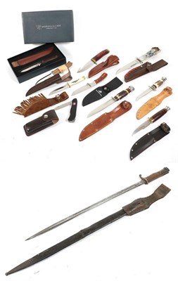 Lot 269 - A German Model 1898 Bayonet, first pattern with one piece wood grip and steel mounted leather...
