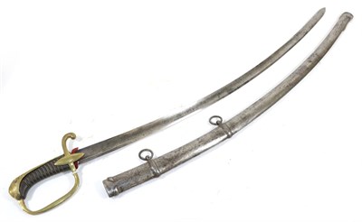 Lot 274 - A French Light Cavalry Sword, with 83.5cm single edge curved and fullered steel blade, the...