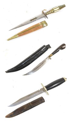 Lot 285 - A Late 19th Century Small Bowie Knife by Taylor, Sheffield, the 15.5cm clip point steel blade...