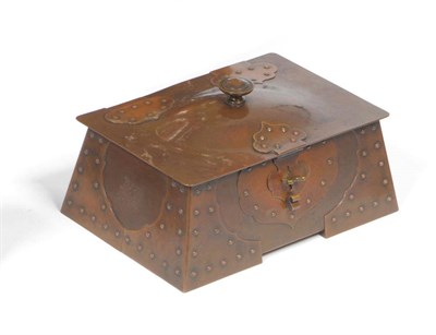 Lot 1584 - A Birmingham Guild of Handicrafts Copper Casket, by William Perry (1853-1925), of shaped...