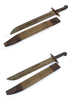 Lot 297 - Two Austrian Model 1853/1889 Infantry Pioneer's Swords, each with a heavy 46cm machete type...