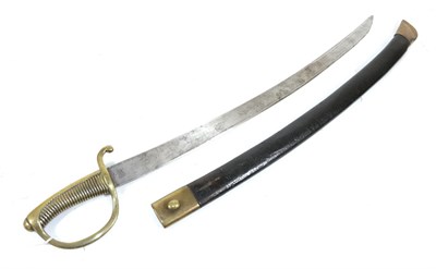 Lot 302 - A Prussian Model 1817/1869 Infantry Hanger, the 64cm single edge curved steel blade stamped 1....