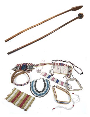 Lot 345 - A Small Collection of Early 20th Century Zulu/Nguni Beadwork, including a Cache-sexe with...