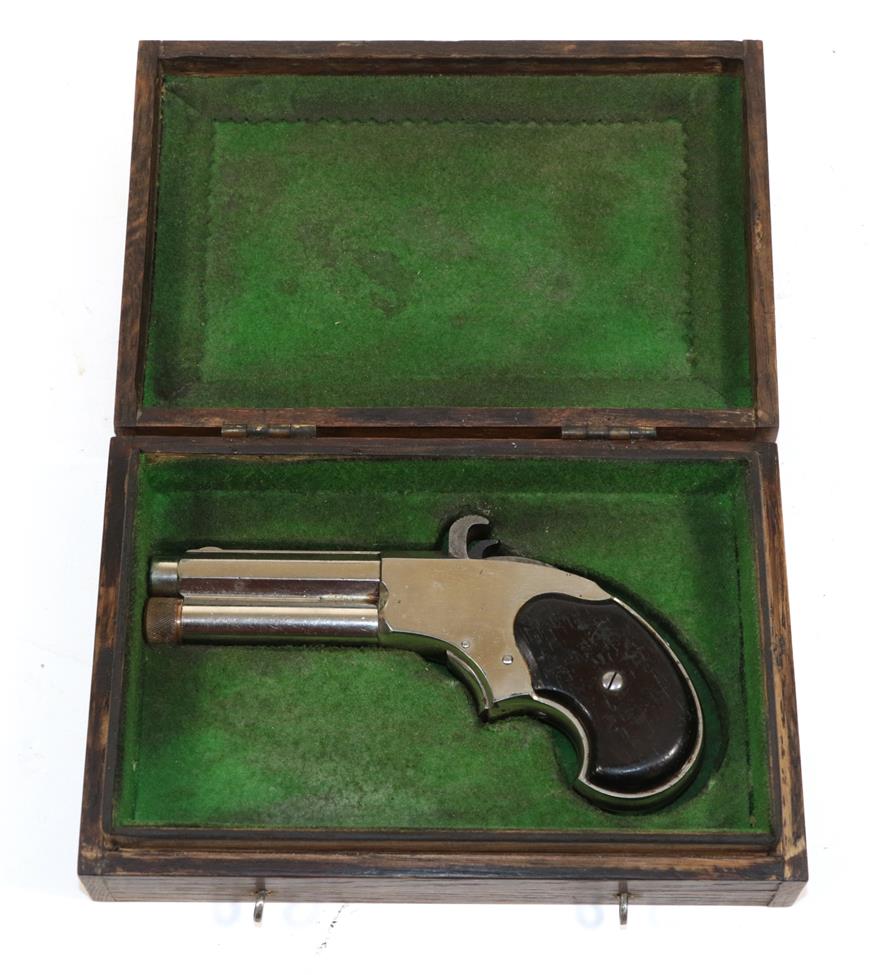 Lot 369 - A Remington-Rider Magazine Pistol, of .32 rimfire extra short calibre, with nickel plated...