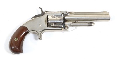 Lot 379 - A Smith & Wesson Model 1½ .32 Calibre Rimfire Five Shot Revolver, with nickel plated finish,...