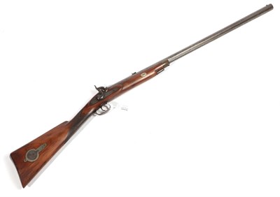 Lot 385 - A 19th Century British Percussion Rifle, the 75cm octagonal steel barrel with Birmingham proof...