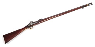 Lot 388 - A 19th Century Percussion Tower Musket, the 97cm steel barrel with hinged ladder rear sight, erased