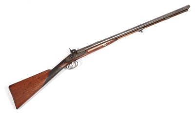 Lot 394 - A 19th Century Double Barrel 18 Bore Percussion Sporting Gun by Marshall of Northallerton, the 75cm