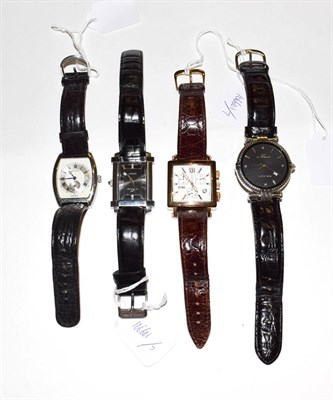 Lot 158 - Four gent's designer wristwatches, signed Zeitner, De Wan, two by Klaus Kobec (4)