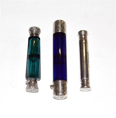 Lot 202 - A Victorian silver double-ended scent-bottle, by Sampson Mordan and Co., London, 1881, plain...