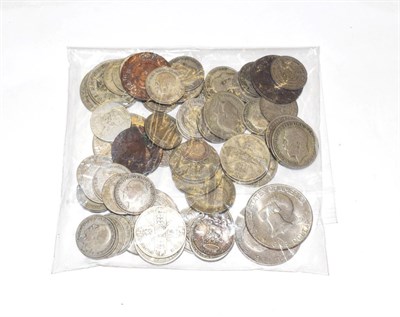 Lot 225 - A miscellany of 62 Pre-1947 British Silver Coins comprised of: 2 x halfcrowns, 15 x florins, 40...