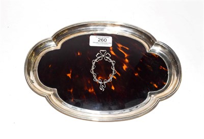 Lot 260 - A George V silver mounted tortoiseshell dressing table tray, by Mappin and Webb, Birmingham,...