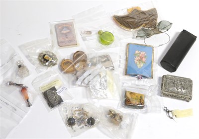 Lot 272 - A collection of assorted objects of vertu and other items, including: scent-bottles; card cases and