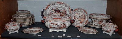 Lot 293 - A 19th century Mason's part dinner service, with 'Old Willow' pattern decoration, in an...