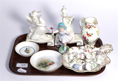 Lot 328 - A group of Royal Worcester ceramics including; a dish painted with a Goldfinch signed W....