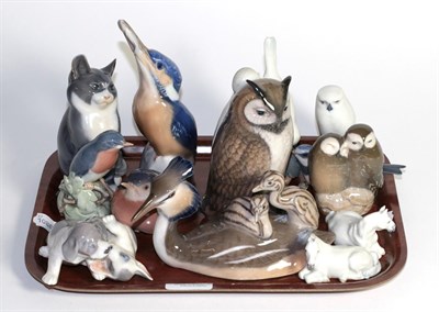 Lot 333 - A group of Royal Copenhagen bird and other models (14)