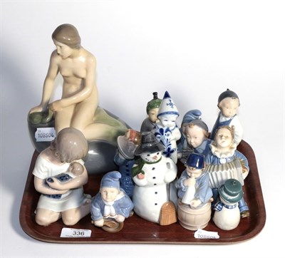 Lot 336 - A group of Royal Copenhagen figures comprising model numbers; 4431, 1938, 3647, 3677, 5658,...