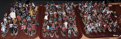 Lot 345 - Three trays of Del Prado painted lead mounted figures, Napoleonic soldiers and others