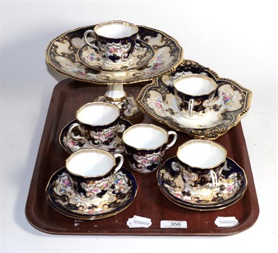 Lot 356 - A group of Royal Crown Derby including teacups and saucers; a dish