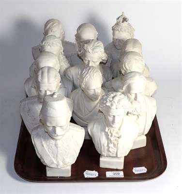 Lot 359 - Thirteen various Robson & Leadbetter and other Parian busts