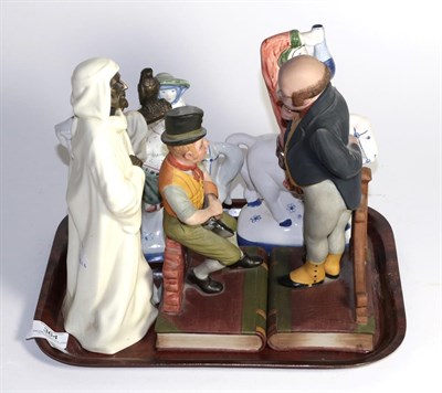 Lot 364 - Rye Pottery Wife of Bath and another, Minton Sheik and two others (5)