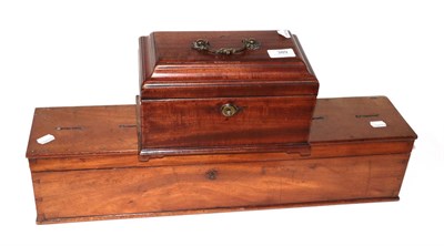 Lot 389 - A George III mahogany caddy together with a later mahogany coin box