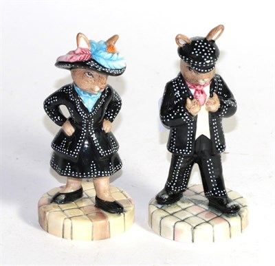 Lot 406 - Bunnykins Pearl King DB411 figure, and a Bunnykins Pearly Queen DB412, dated 2007, 12cm high (2)