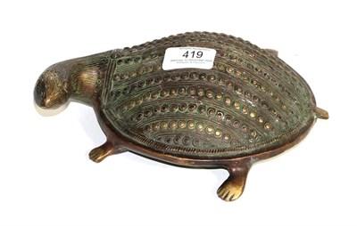 Lot 419 - A bronze model of a Tortoise, 22cm long, unsigned