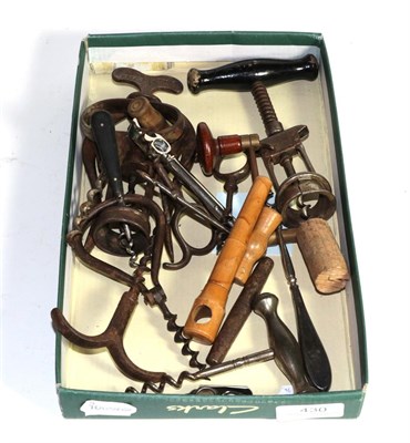 Lot 430 - A collection of corkscrews, various designs and makers