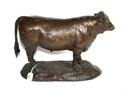 Lot 443 - A bronze model of a Bull, signed Gofill, 27cm high by 40cm long