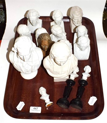 Lot 447 - A quantity of Parian and other busts, some Robson & Leadbetter