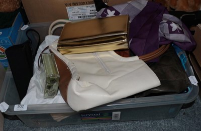 Lot 502 - Assorted handbags and evening bags including Jane Shilton examples; various with scarves etc