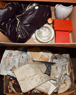 Lot 537 - A group of miscellaneous items including ceramics, a quantity of various shells, fur coat, etc