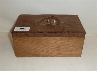 Lot 1643 - A Robert "Mouseman" Thompson Oak Trinket Box and Cover, of rectangular form, the cover with...