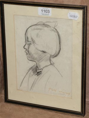 Lot 1103 - Philip Naviasky (1894-1983) Head study of a young girl Signed, pencil, 22.5cm by 17cm  Artist's...