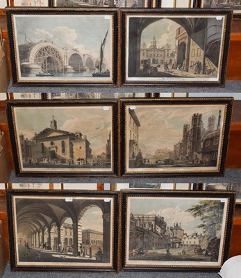 Lot 1135 - After Paul Sandby RA (1731-1809), ''Covent Garden Piazza'', print, together with five further...