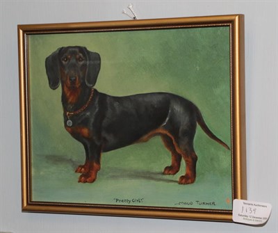 Lot 1139 - Maud Turner (20th century), ''Pretty Girl'', study of a Dachshund, signed and inscribed, oil on...
