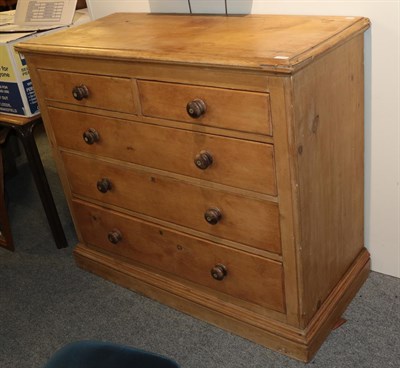 Lot 1171 - A Victorian pine five drawer straight fronted chest, 123cm by 56cm by 110cm