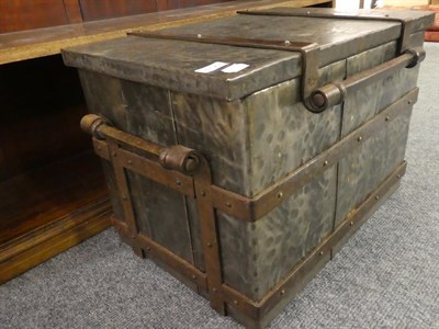 Lot 1173 - An Arts and Crafts steel log box