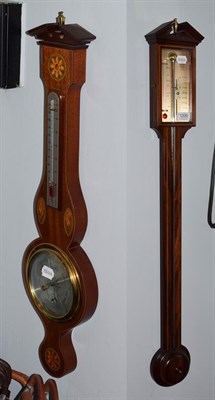 Lot 1200 - A George III style mahogany stick barometer, with dial signed Comitti & Son, London, 20th...