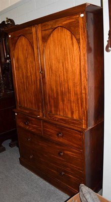 Lot 1206 - A 19th century mahogany linen press, 122cm by 54cm by 196cm