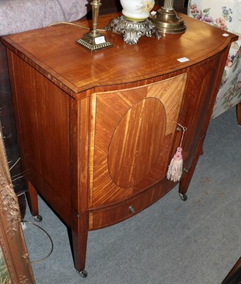Lot 1209 - Inlaid Edwardian satinwood two door cupboard, 79cm by 50cm by 99cm