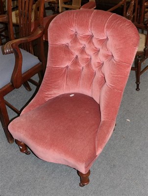 Lot 1223 - A Victorian button back nursing chair