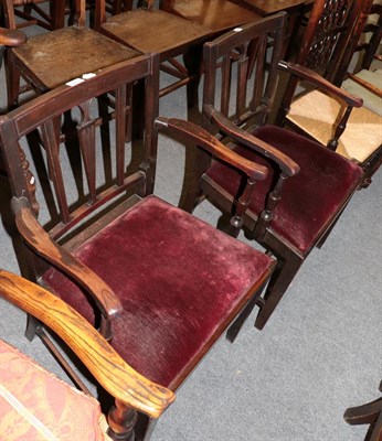 Lot 1228 - A pair of late George III mahogany armchairs