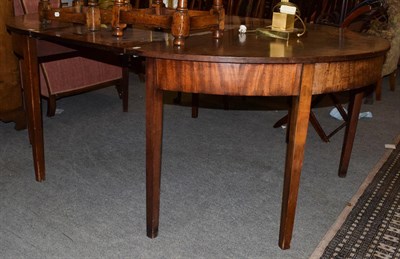 Lot 1248 - A George III mahogany D-end dining table, 200cm by 143cm by 76cm
