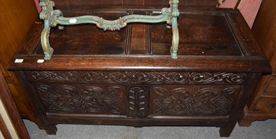Lot 1250 - Late 17th century joined oak chest with hinged lid