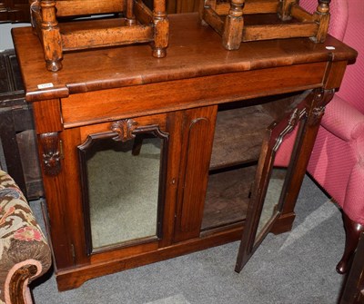 Lot 1254 - A 19th century mahogany chiffonier, with mirrored doors, 109cm by 47cm by 92cm