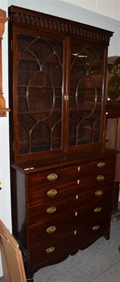 Lot 1260 - George III mahogany secretaire bookcase, 109cm by 54cm by 219cm high