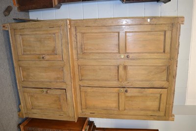Lot 1268 - A pine farm house kitchen cupboard, 131cm by 62cm by 217cm