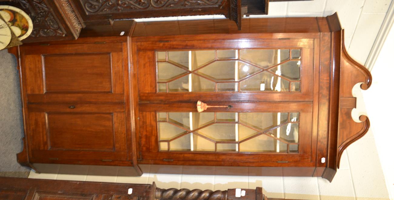 Lot 1272 - George III mahogany free standing corner cupboard